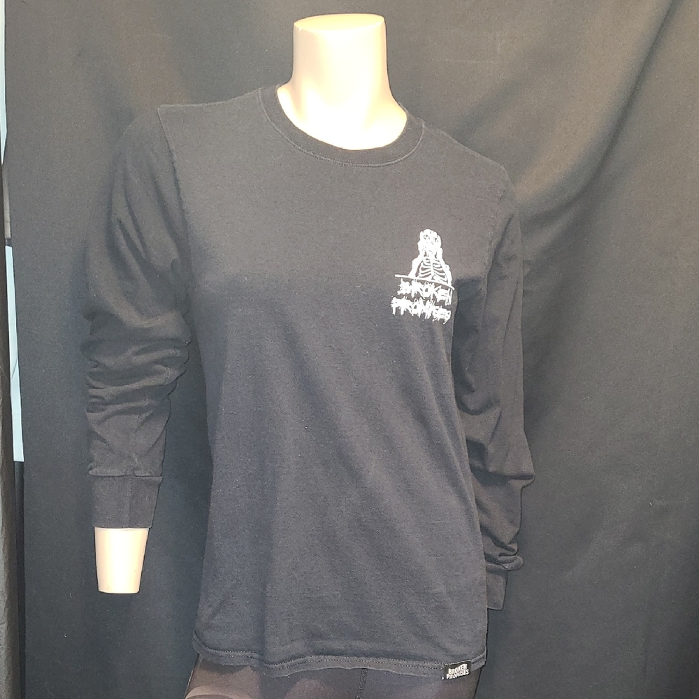 Black BROKEN PROMISES Long Sleeve Men's Shirt Size Small